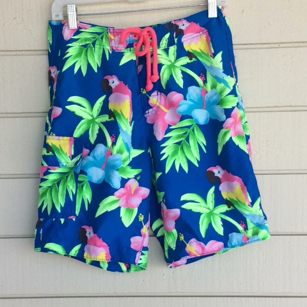 Men’s Hollister Hawaiian Neon Swim Trunks Small
